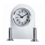Acctim Bewdley Silver Mantel/Glass Table Clock