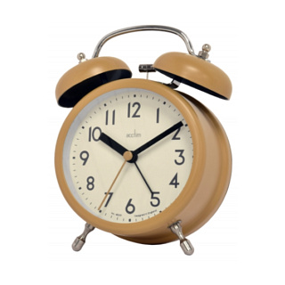 Acctim Hardwick Double Bell Alarm Clock, Dijon