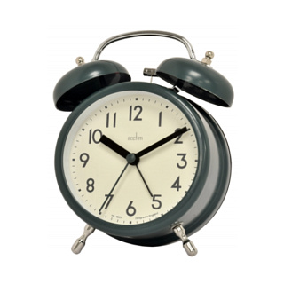 Acctim Hardwick Double Bell Alarm Clock, Lotus Green