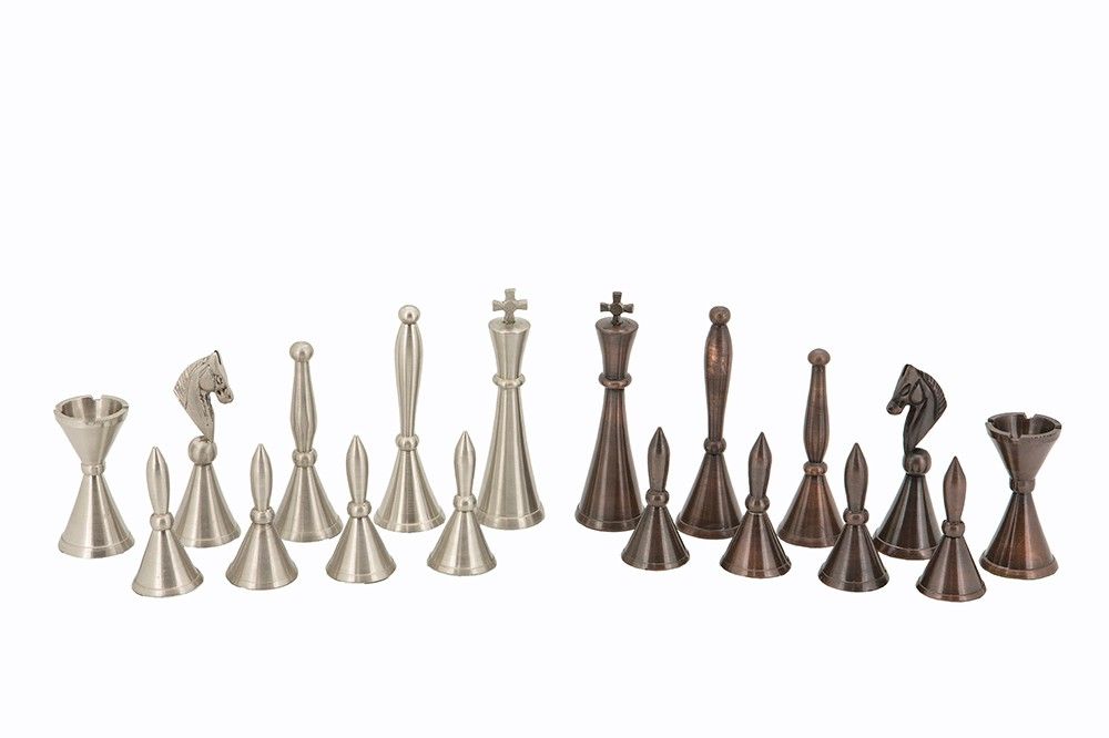 Dal Rossi Italy Chess Pieces: Staunton Metal Chessmen - Image 2