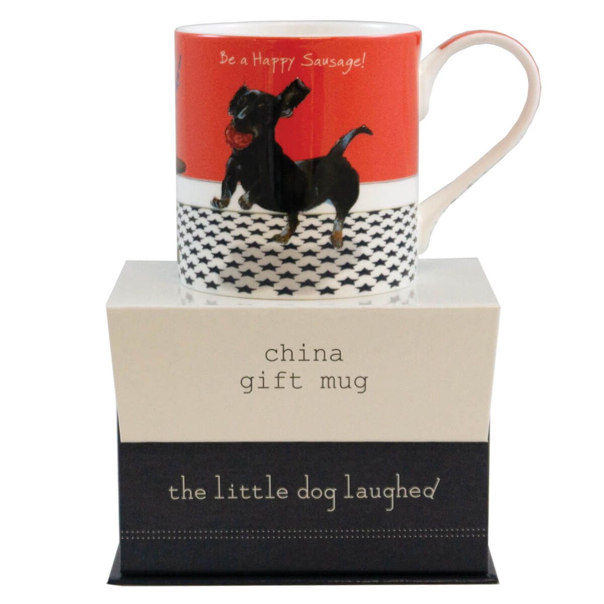 Little Dog Laughed Boxed Mug, Happy Sausage - Image 2