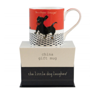 Little Dog Laughed Boxed Mug, Happy Sausage
