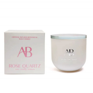 AromaBotanicals Crystal Infused Scented Jar Candle, Rose Quartz