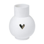 Räder Porcelain Ball Vase, Gold Heart