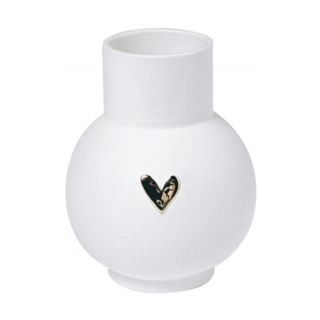 Räder Porcelain Ball Vase, Gold Heart