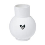 Räder Porcelain Ball Vase, Silver Heart