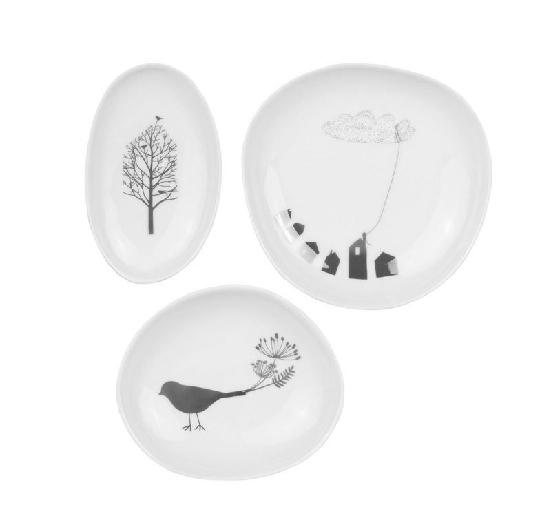 Räder Porcelain Bowls, Birdhouse Wonderland, Set of 3 - Image 2