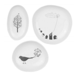 Räder Porcelain Bowls, Birdhouse Wonderland, Set of 3