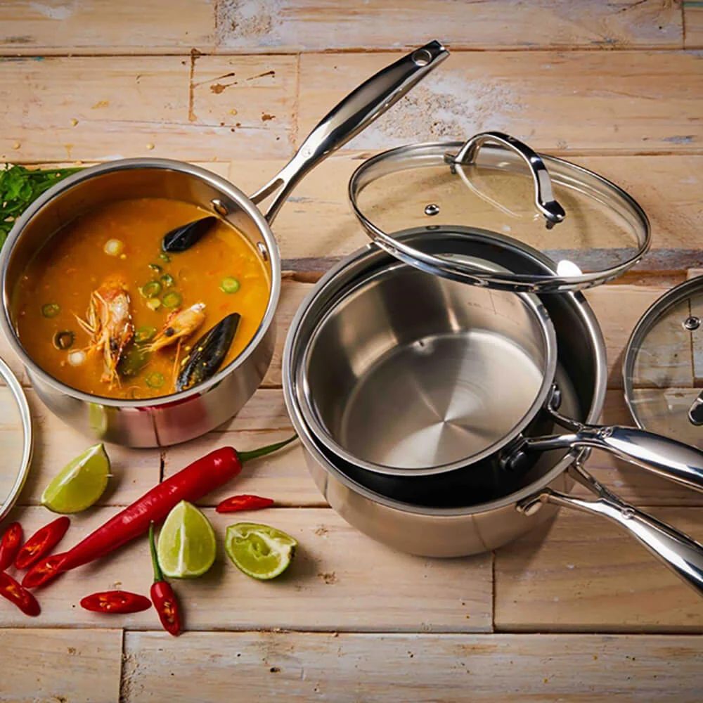 Swiss Diamond Premium Steel 3 Piece Saucepan Set - Image 5