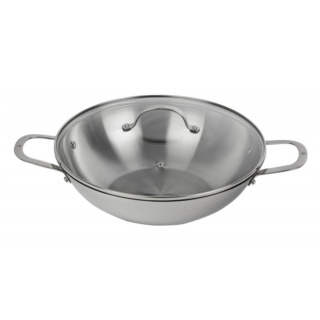 Swiss Diamond Premium Steel Wok with Glass Lid 32cm
