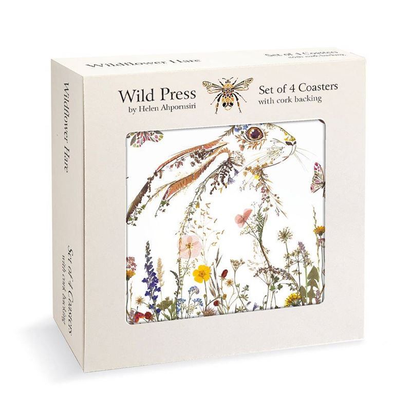 Museums & Galleries Coasters, Wildflower Hare, Set of 4 - Image 3