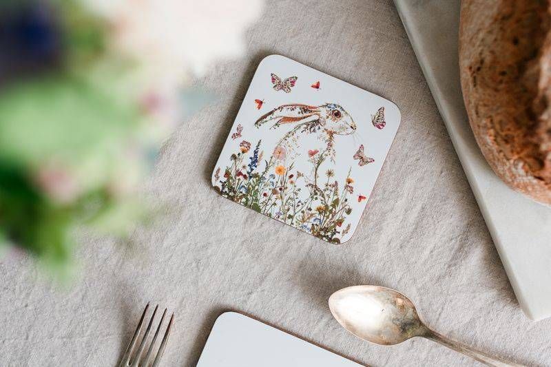 Museums & Galleries Coasters, Wildflower Hare, Set of 4 - Image 2