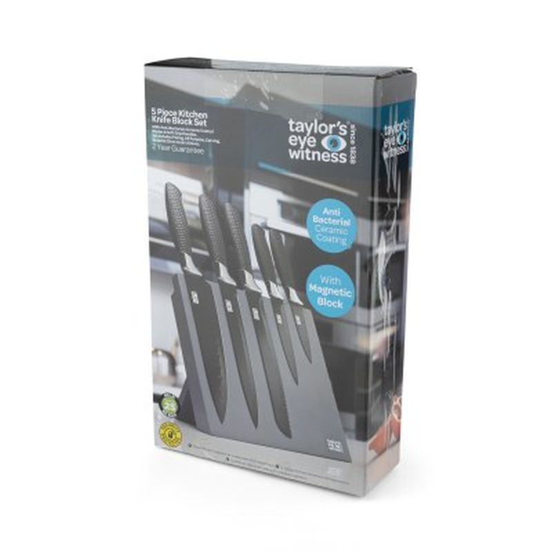 Taylors 5pc Magnetic Knife Block Set - Image 5