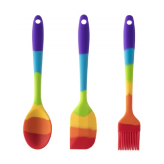Taylors Rainbow Silicone Set: Mini Spoon, Spatula & Brush