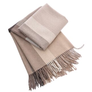 MM Linen Lodge Lambswool Throw, Mocha