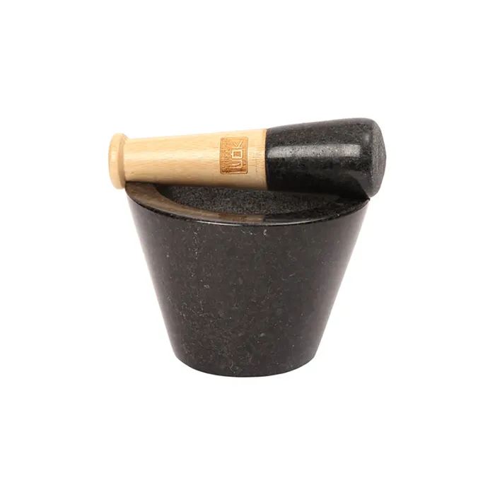 School of Wok Granite Pestle and Mortar, Black - Image 3