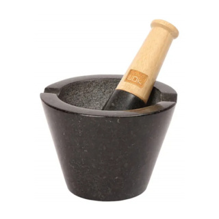 School of Wok Granite Pestle and Mortar, Black
