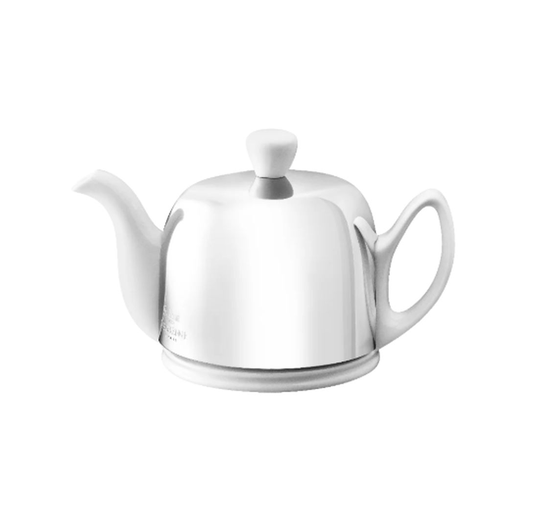 Guy Degrenne Salam Classique White Mirror Cloche Teapot, 2 Cups - Image 2