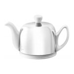 Guy Degrenne Salam Classique White Mirror Cloche Teapot, 2 Cups