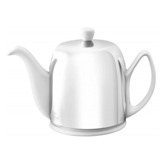 Guy Degrenne Salam Classique White Mirror Cloche Teapot, 6 Cups